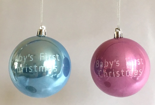 Baby’s 1st Christmas Pearlescent  Bauble ONLY PINK LEFT