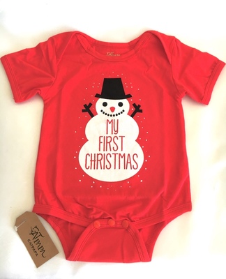 First Christmas Snowman Vest - 3-6 months