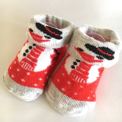 Boxed Snowman Baby Socks