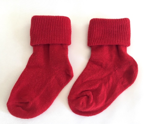 Red Turnover Socks - 12 months +