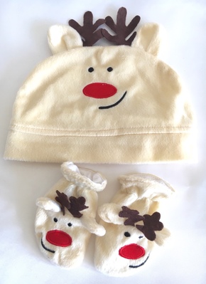 Plush Reindeer Hat & Mittens