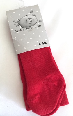 Plain Red Baby Girls Tights