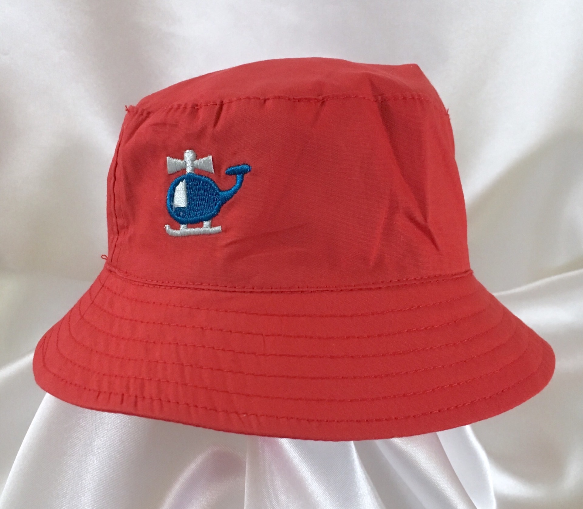 boys red helicopter sun hat