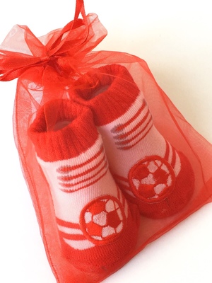 Baby Football Socks - red