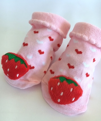 Pink Strawberry Novelty Baby Socks