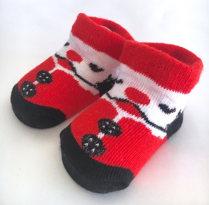 Boxed Christmas Baby Socks - red/black Santa