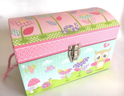 Pink Owl Garden Domed Chest - small