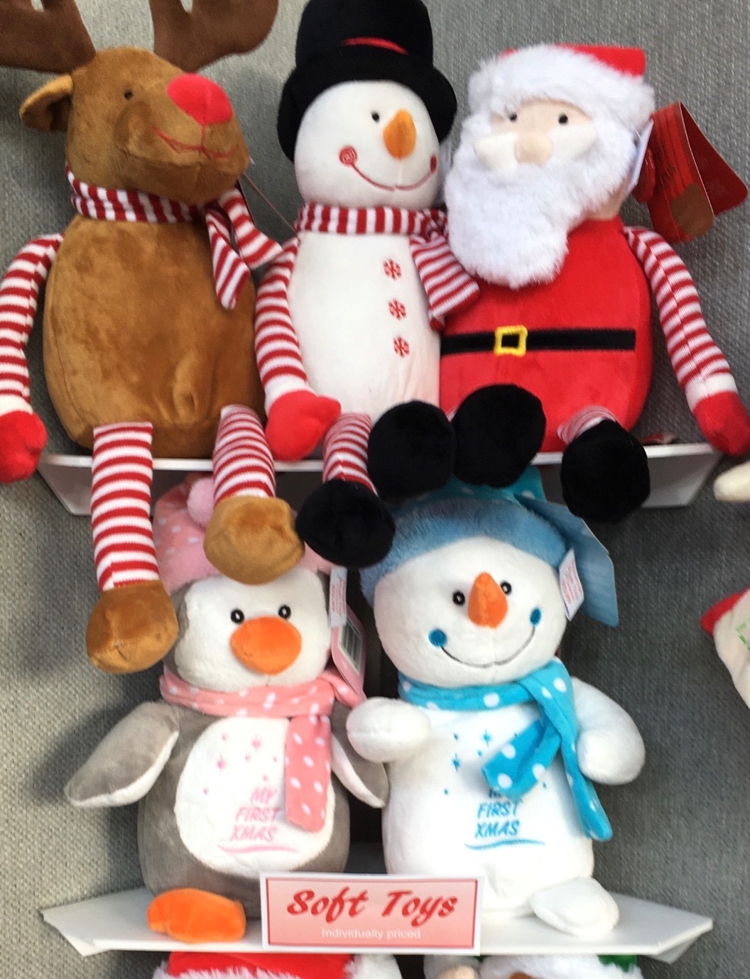 Plush Christmas Soft Toys Reindeer Elf Santa Snowman