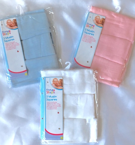 Muslin Squares - 3 pack of plain