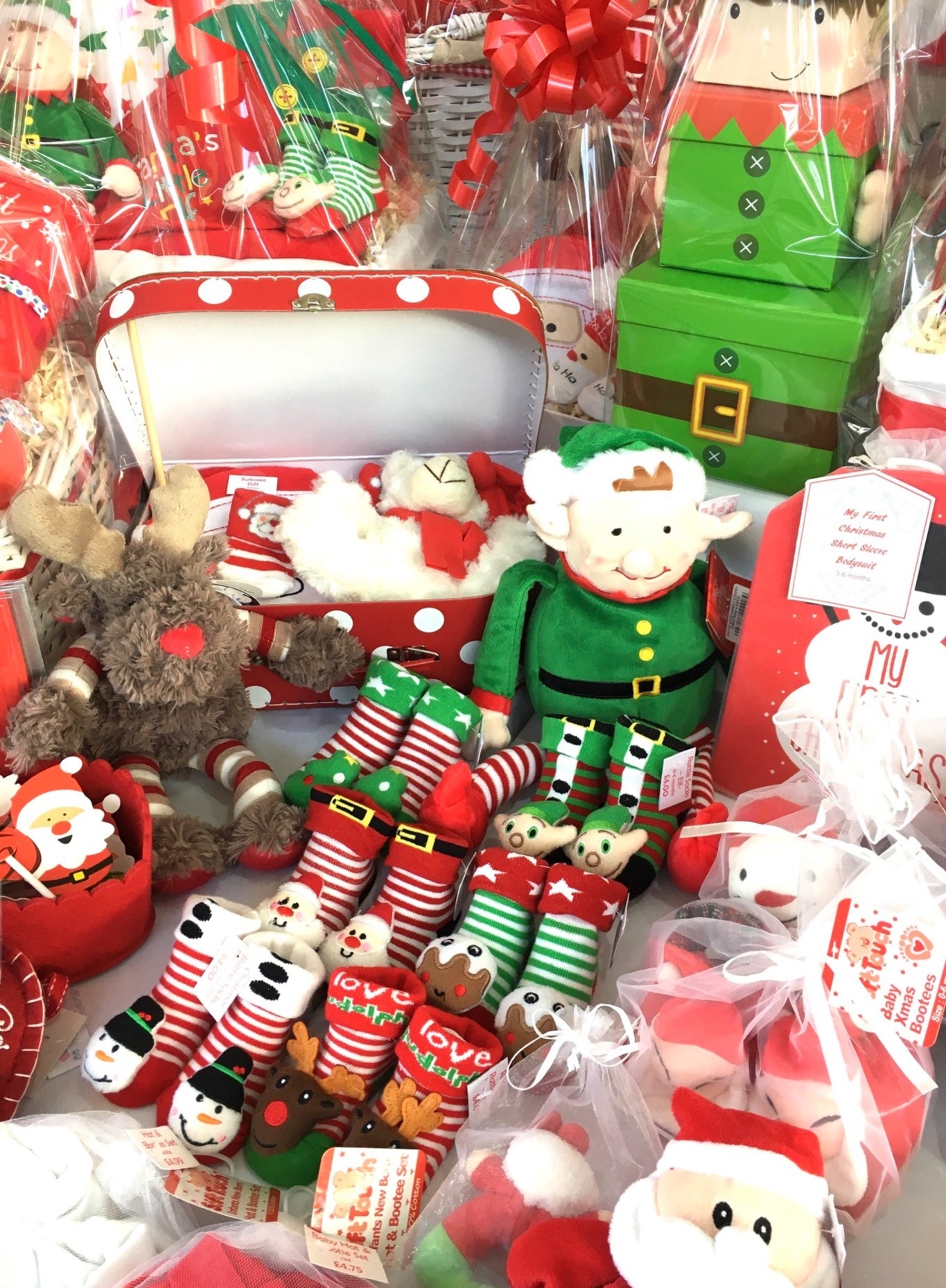 Babys First Christmas Gifts - elf santa reindeer