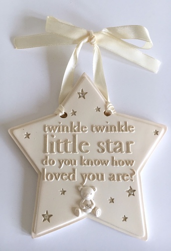 Cream Twinkle Twinkle Star Plaque