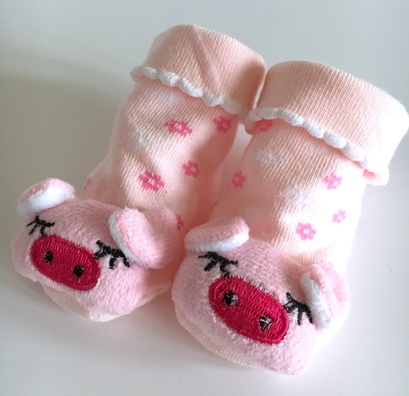 Pink Pig Novelty Baby Socks
