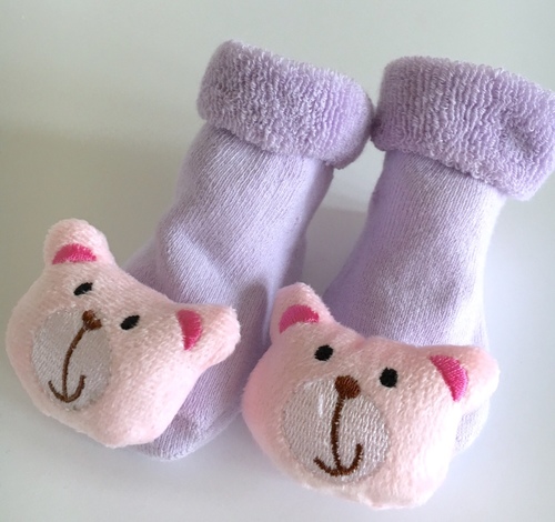 Lilac Bear Novelty Baby Socks