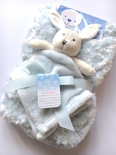 Blue Rose Fur Blanket & Comforter Set