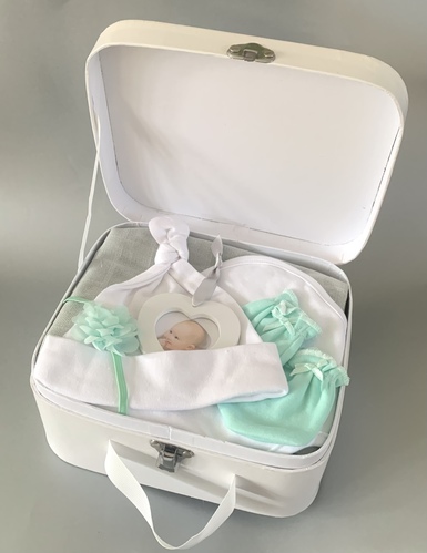 Mint & Grey Baby Girl Suitcase