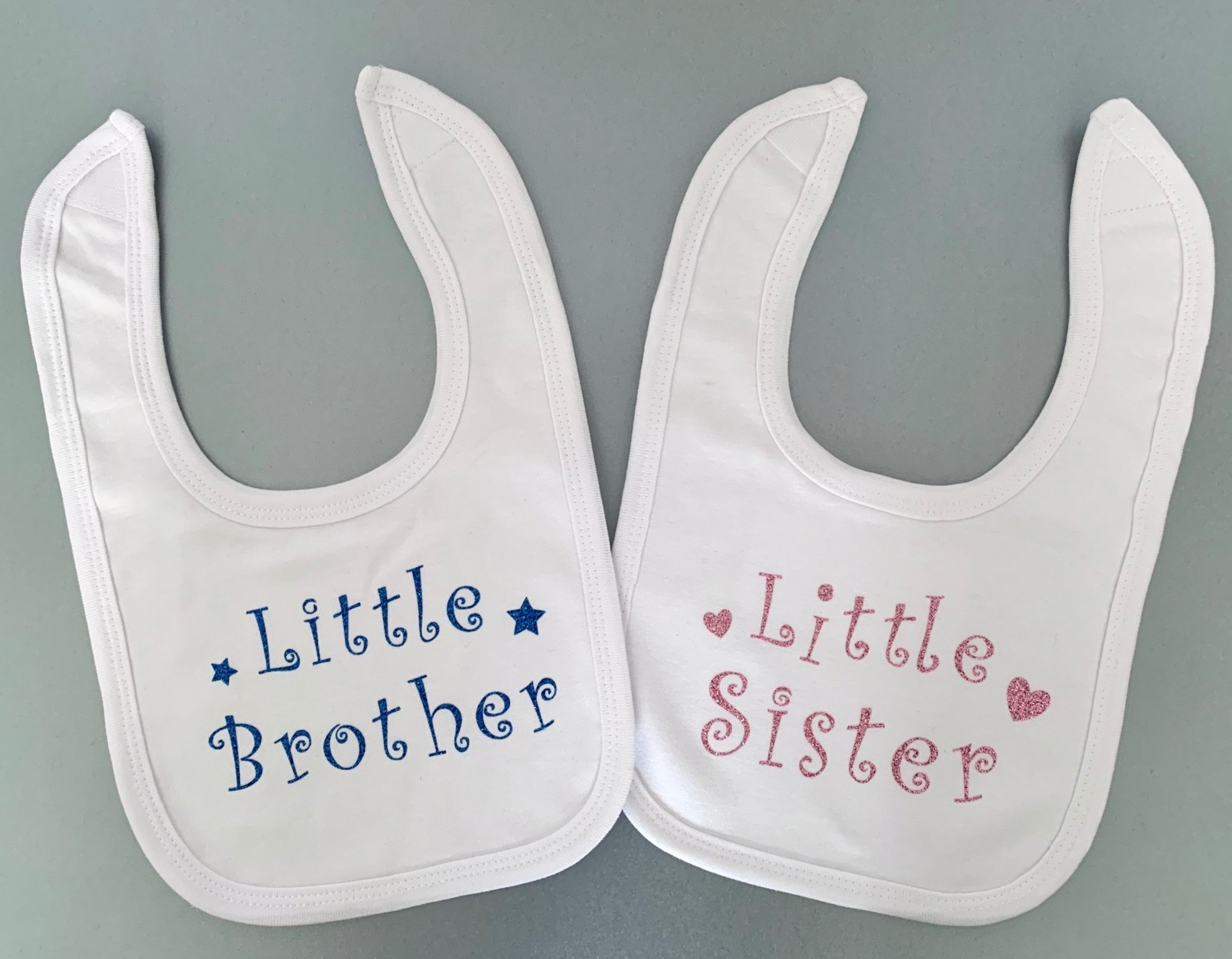 Little Sister Brother Baby Bibs