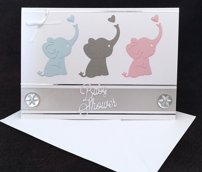 Elephant Baby Shower Card A5-04