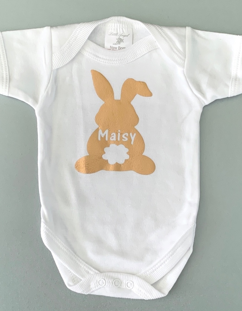 Personalised baby bunny bodysuit