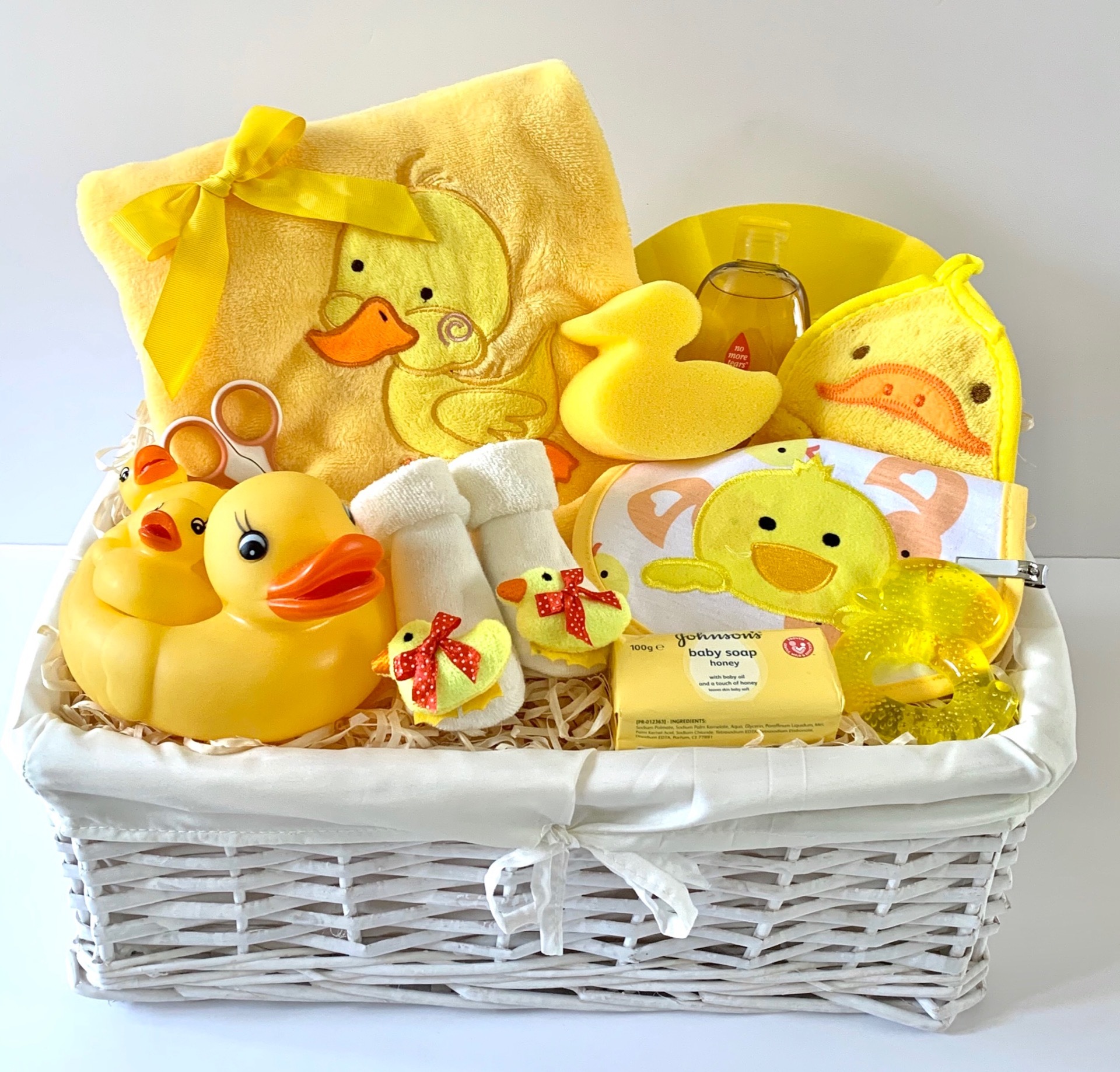Luxury Neutral Duck Baby Gift Basket