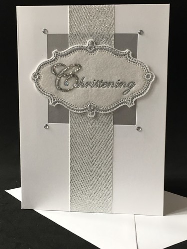 Silver Christening Card A5-01