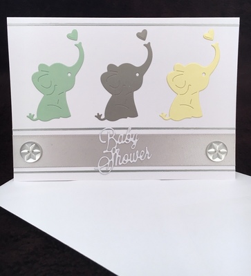 Elephant Baby Shower Card A5-06