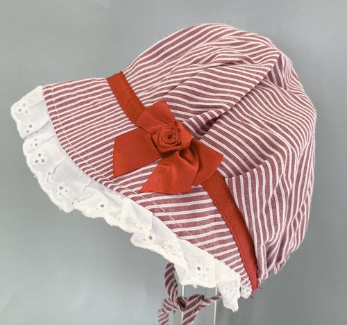 Pretty Baby Bonnet Summer Hat - Red 0-6 months