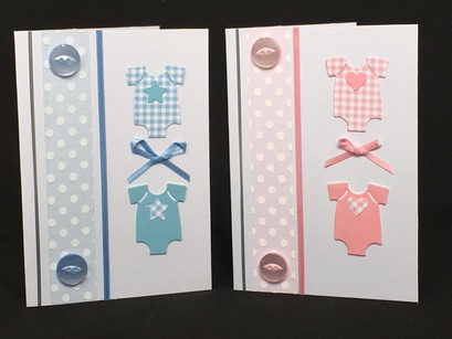 Pink & Blue Baby Vest Card A6-04P/B