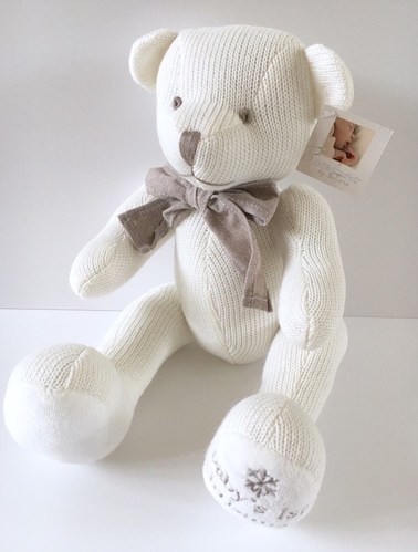 Knitted 1st Christmas Bear Soft Toy