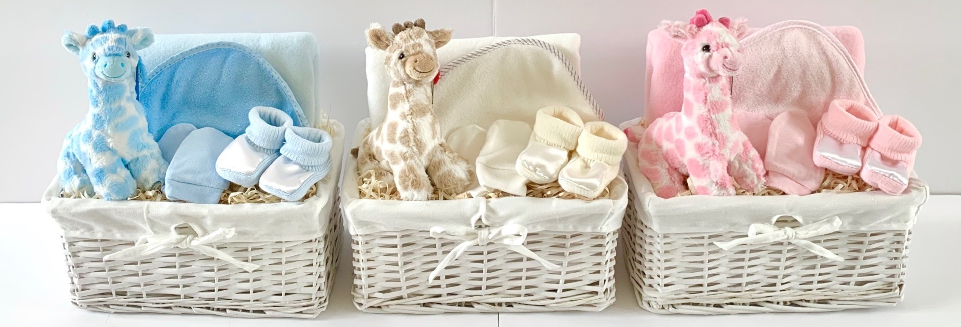 Giraffe Baby Gift Baskets - boy girl neutral