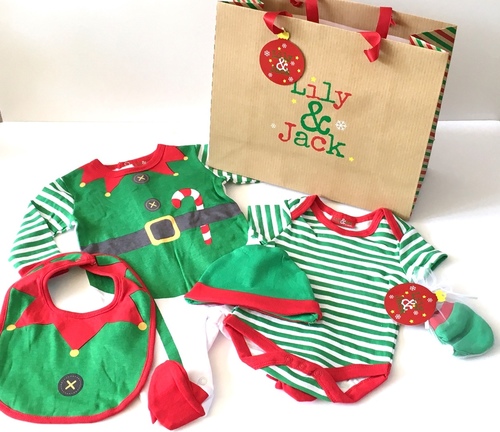 Christmas Layette Set - Deluxe Elf Outfit