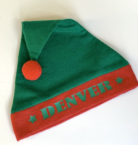 Personalised Green Felt Elf Hat - Child Size