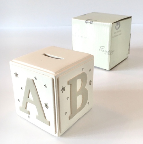 Cream ABC Money Box