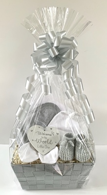 Grey Square Neutral Baby Basket
