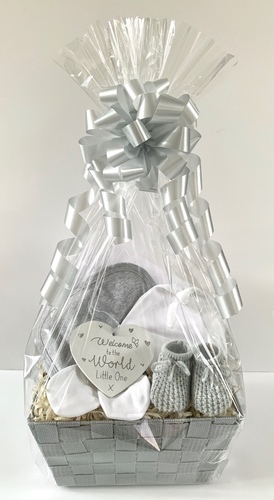 Grey Square Neutral Baby Basket