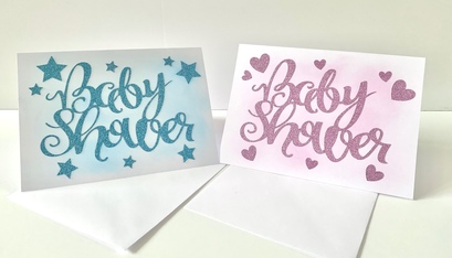 Glitter Baby Shower Card A5-14P/B