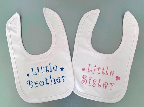 Little Brother / Sister Bib - glitter