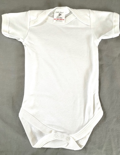 Short Sleeved Baby Bodysuit / Vest - white