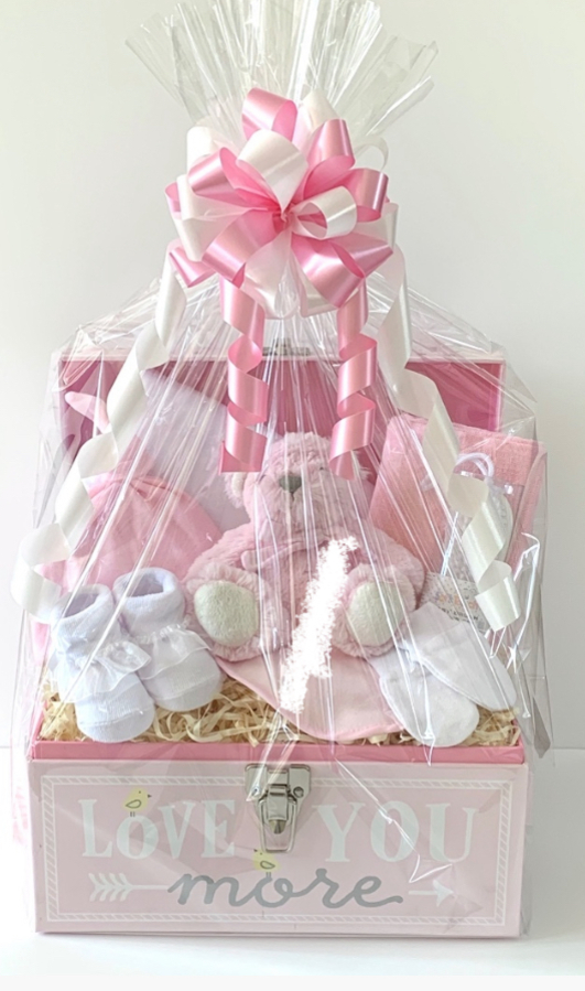 Pink Baby Girl Keepsake Chest Gift