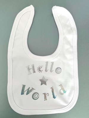 ‘Hello World’ Holographic Baby Bib