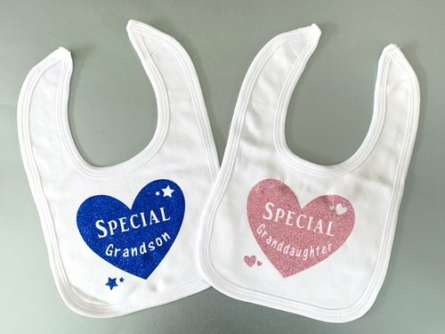 Special Grandson /Granddaughter Bib - glitter
